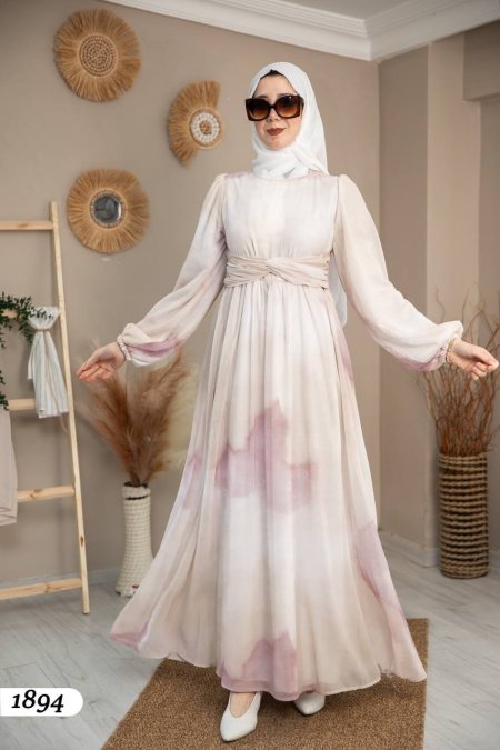 فستان شيفون ملون