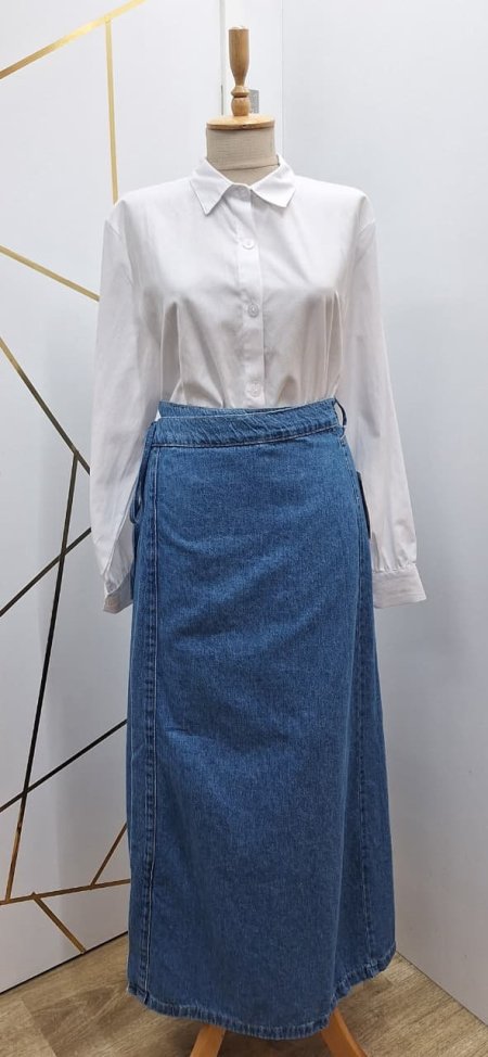 تنورة جينز ربط