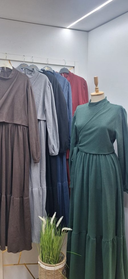 فستان رباط جنب شتوي